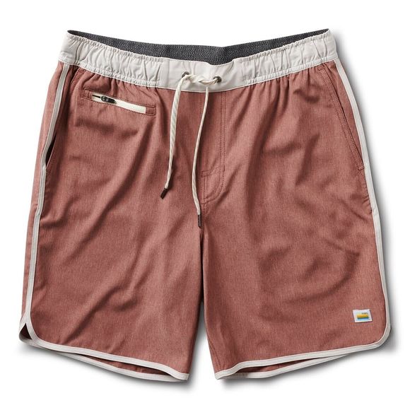 Vuori Banks Shorts Mens 2XL XXL Terracotta Brown Linen Texture